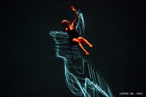 Aura graphique entourant la danseuse Elena Annovi